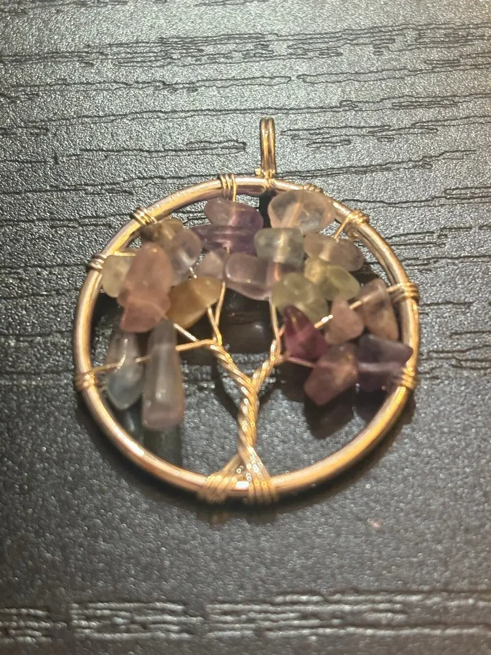 Amethyst Tree of Life Pendant Silver Tone